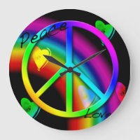 Friedens-und Liebe-Regenbogen-Wand-Uhr