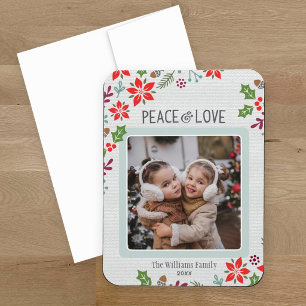 Friedens- und Liebes-Weihnachtsstern-Blumen-Leinen Magnet