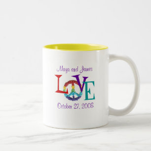Friedens- und Liebestasse Zweifarbige Tasse