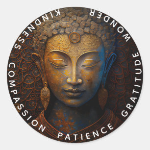 FRIEDENSABKOMMEN   MEDITATIONS PORTRAIT RUNDER AUFKLEBER