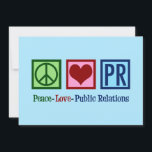 Friedensagentur Liebe Öffentlichkeitsarbeit Feiertagskarte<br><div class="desc">Peace Liebe Public Relations - Urlaubskarte für einen PR-Vertreter, der einem Unternehmen mit seiner sozialen Präsenz hilft. Peace Liebe PR anwesend.</div>