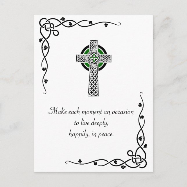 Friedensangebot - Celtic Cross & Borders Postkarte (Vorderseite)