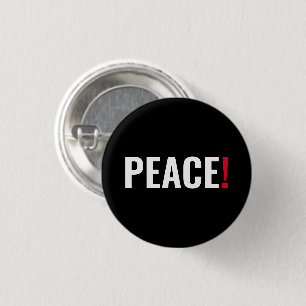 Friedensausrufezeichen Schwarz-weiß roter Kriegsge Button