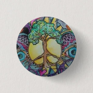 Friedensbaum-runder Knopf Button