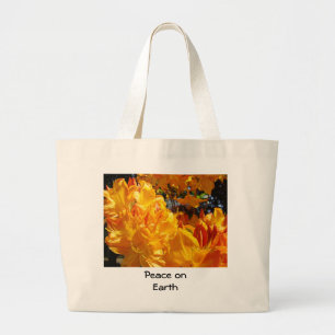 Friedensbeutel Orange Rhodies Blumen Jumbo Stoffbeutel