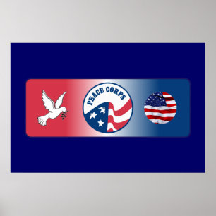 Friedenscorps-Taubenschild Poster