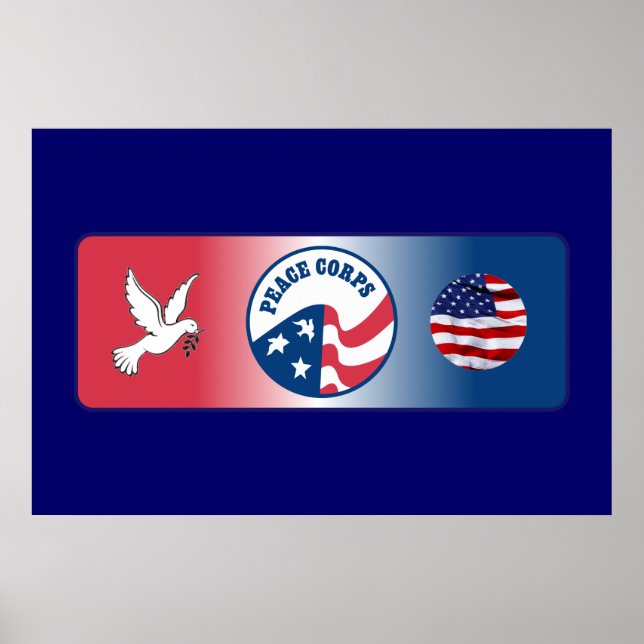 Friedenscorps-Taubenschild Poster (Vorne)