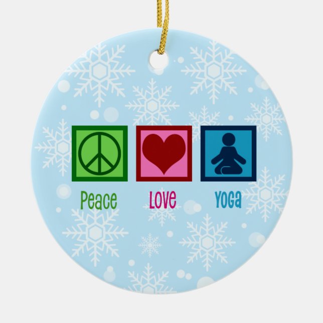 Friedensdebatte Liebe Team Keramik Ornament Yoga (Vorne)
