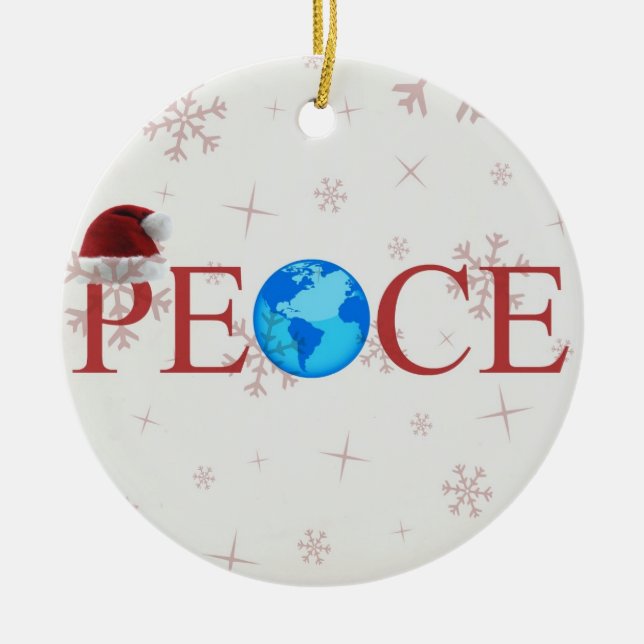 Friedenserdweihnachtsverzierung Keramik Ornament (Vorne)