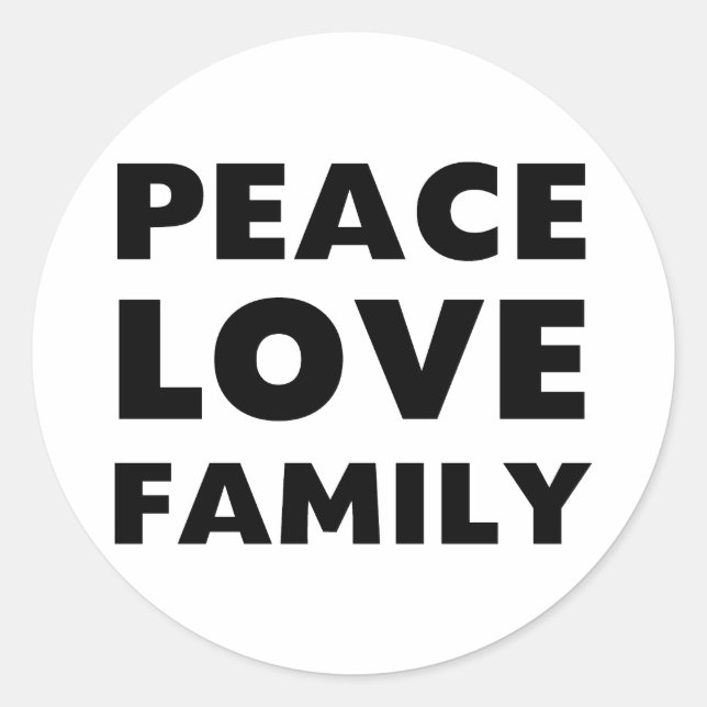 Friedensfamilie Liebe Runder Aufkleber (Vorderseite)