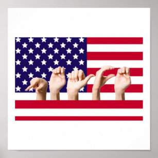 Friedensflagge in ASL Poster