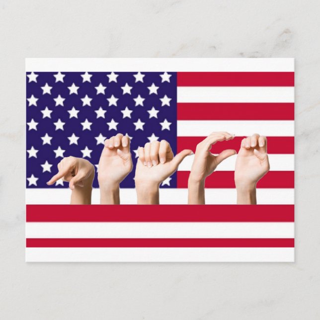 Friedensflagge in ASL Postkarte (Vorderseite)