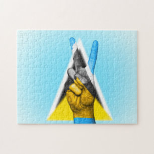 Friedensflagge von Saint Lucia.