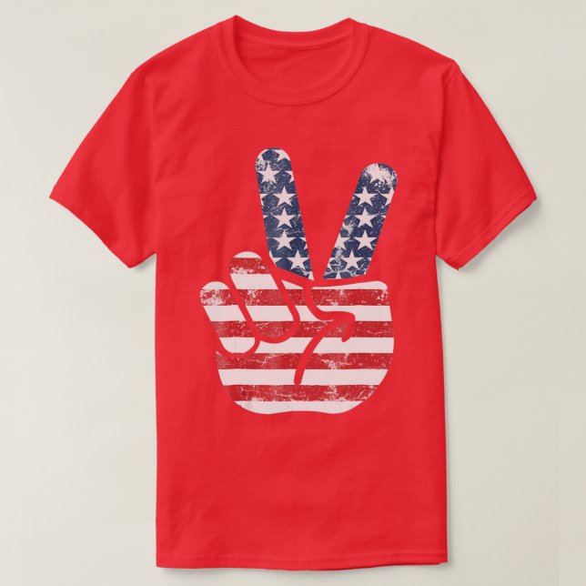 Friedensflagge Zeichen Phantastisch 4. Juli Freihe T-Shirt (Design vorne)