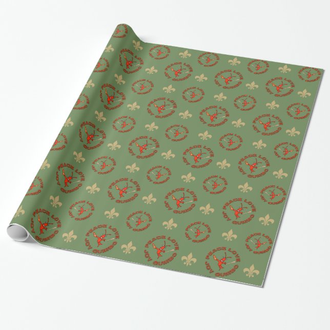 Friedensfreude-Gumbo Cajun Weihnachten Geschenkpapier (Ungerollt)