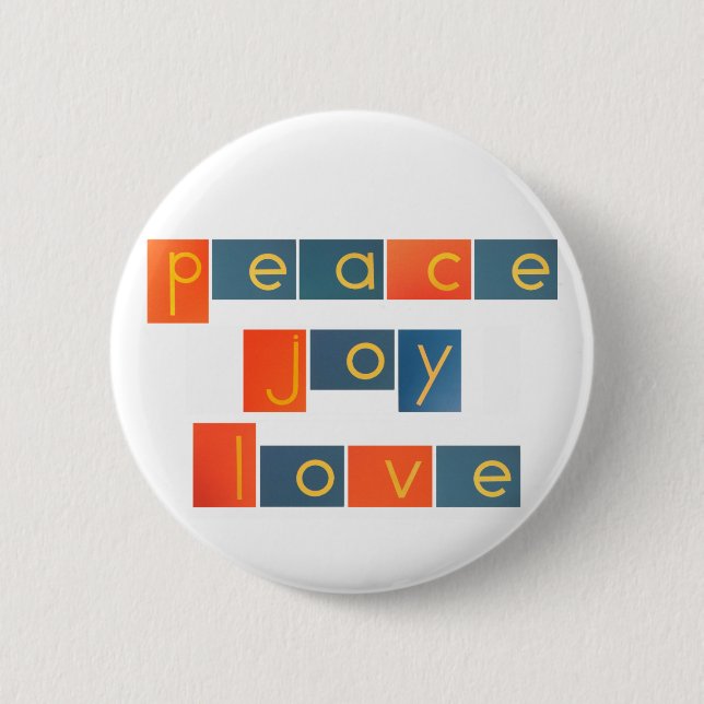 FRIEDENSfreude-LIEBE Sandpapier-Buchstaben Button (Vorderseite)
