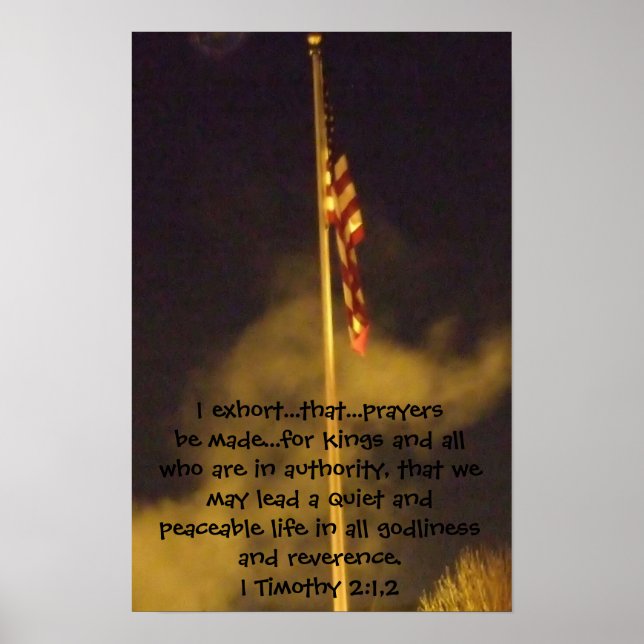 Friedensgebet 1. Timothy 2 1 - 2 Poster (Vorne)