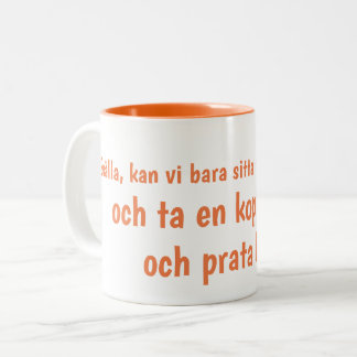Friedensgesprächs-Kaffee-Tasse Zweifarbige Tasse