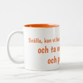 Friedensgesprächs-Kaffee-Tasse Zweifarbige Tasse