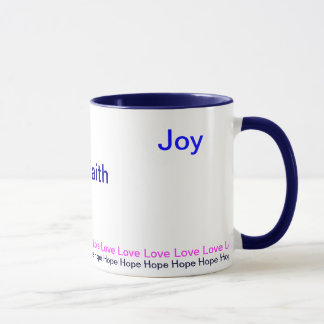 Friedensglauben-Freude-Hoffnungs- und Liebe-Tasse Tasse