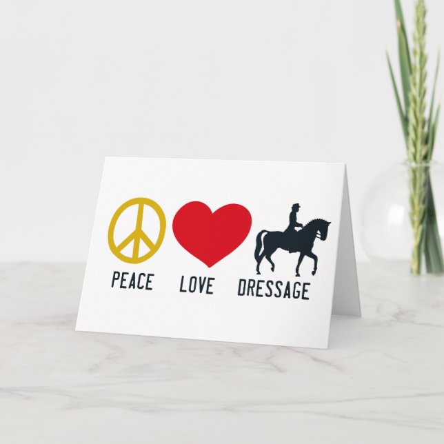 FRIEDENSGrußkarte LIEBE DRESSAGE Dankeskarte (Vorderseite)