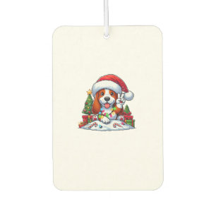 Friedenshand Basset Hound Weihnachtslichter Hund F Autolufterfrischer