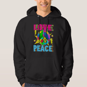 Friedenshand Tie Dye Finger Freiheit Hippie Blumen Hoodie
