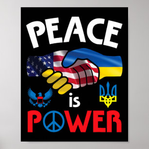 Friedenshandshake USA Ukraine Einheit Zusammen Poster