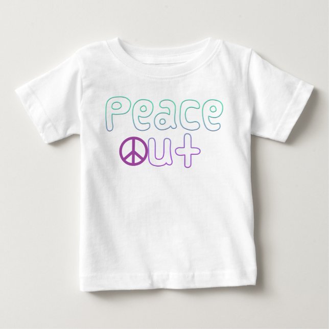 Friedensheraus Buchstaben Baby T-shirt (Vorderseite)