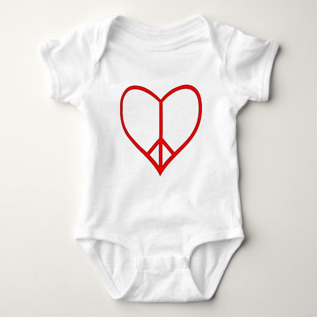 Friedensherz Baby Strampler (Vorderseite)