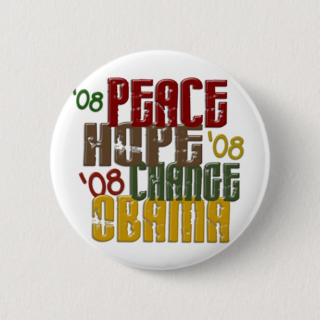 Friedenshoffnungs-Änderung Obama 1 Button (Vorderseite)