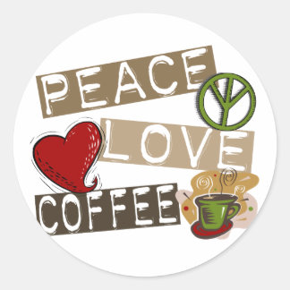 FRIEDENSKAFFEE LIEBE 2 RUNDER AUFKLEBER
