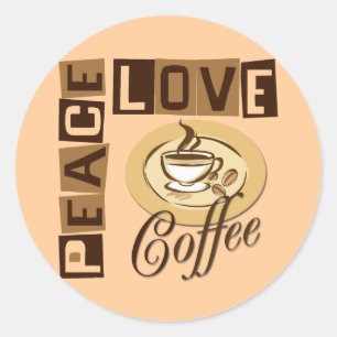 FRIEDENSKAFFEE LIEBE RUNDER AUFKLEBER