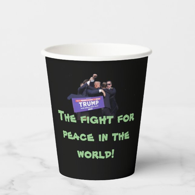 Friedenskaffee Pappbecher (Vorderseite)