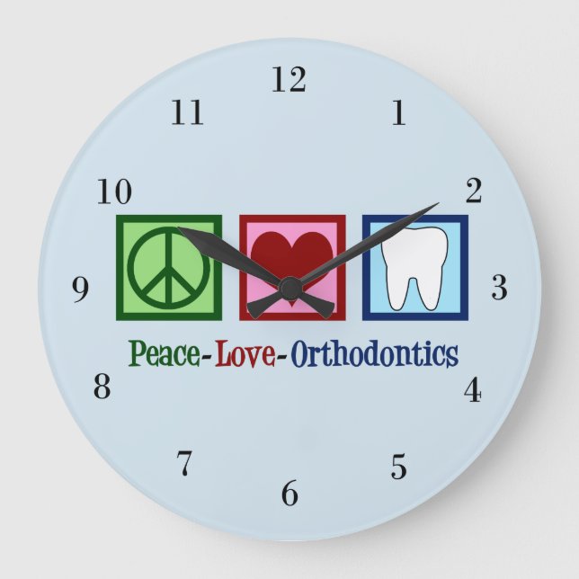 Friedenskieferorthopädie-Liebe Große Wanduhr (Vorderseite)