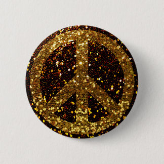 Friedensknopf mit GoldGlitzer Button