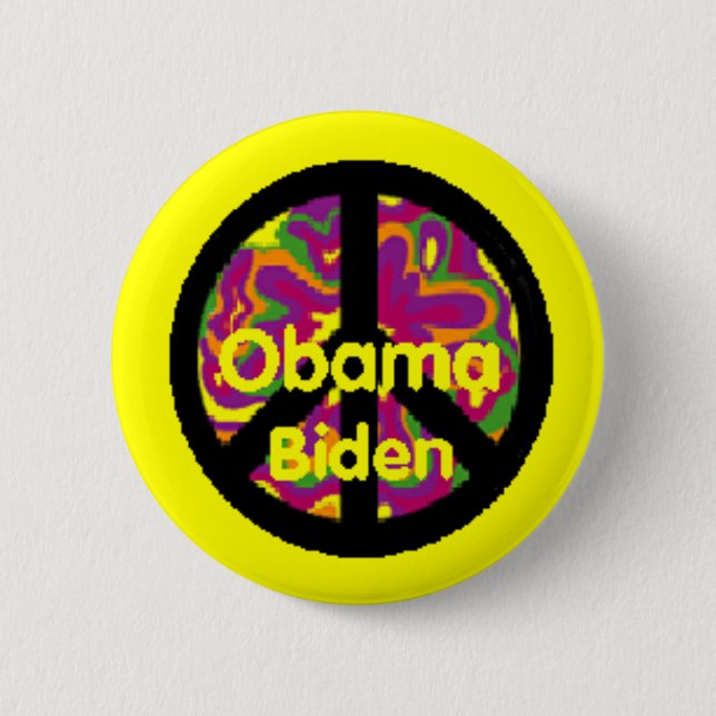 Friedensknopf Obama Biden Button (Vorderseite)