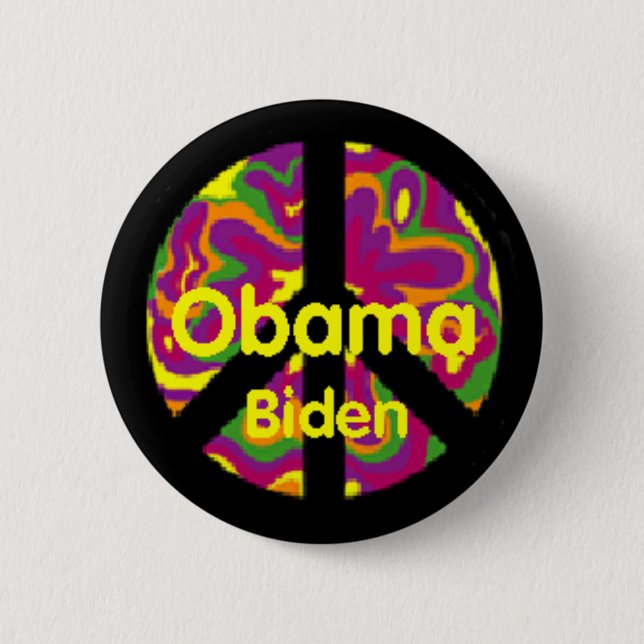 Friedensknopf Obama Biden Button (Vorderseite)