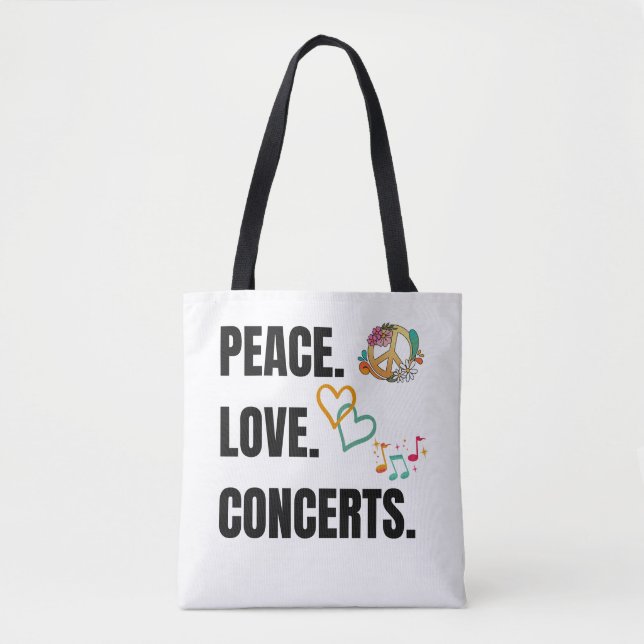 FRIEDENSKONZERTE LEINWAND TOTE BAG TASCHE (Vorderseite)