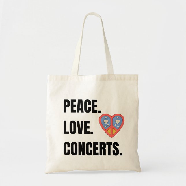 FRIEDENSKONZERTE LIEBE TOTE BAG TRAGETASCHE (Vorne)