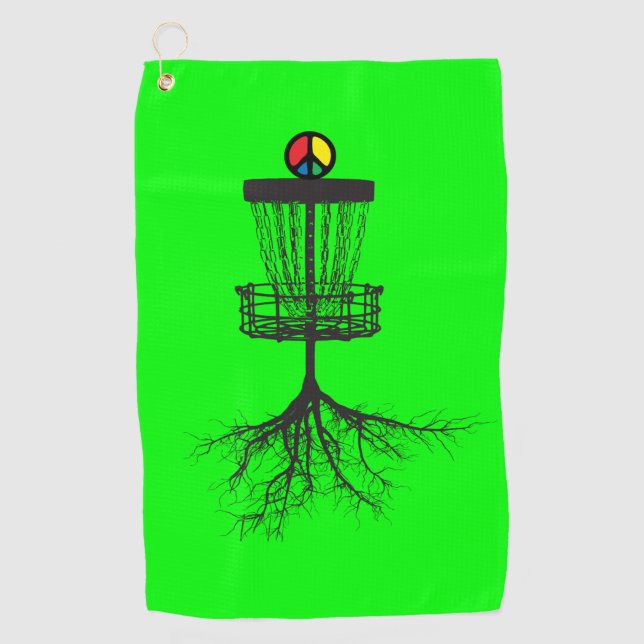 Friedenskorb von Dayglo Golfhandtuch (Vorderseite)