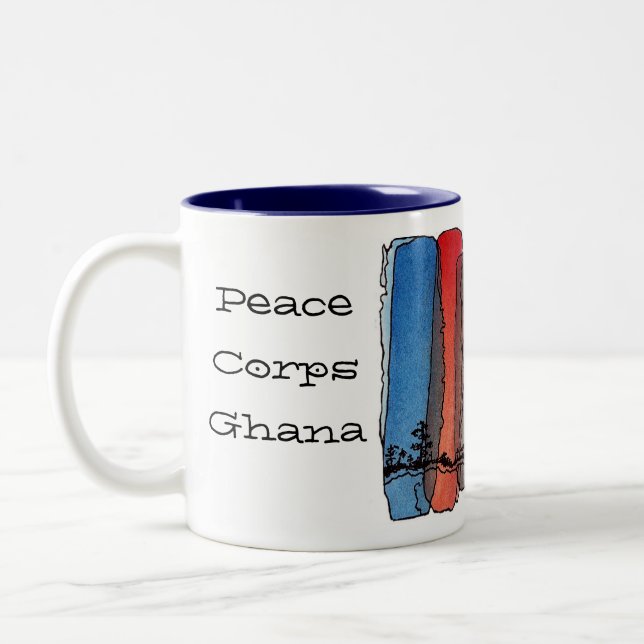 Friedenskorps-Ghana-Tasse Zweifarbige Tasse (Links)