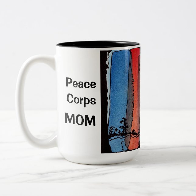 Friedenskorps-Mama-Tasse Zweifarbige Tasse (Links)