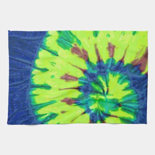 FriedensKrawatten-60er Hippy-Liebe Küchentuch (Horizontal)