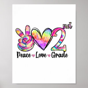 Friedensliebe 2. Klasse Tie-Dye Zurück zur Schule  Poster
