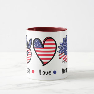 Friedensliebe Amerika Patriotischer Becher USA-F Tasse
