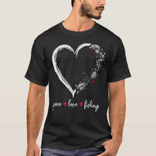 Friedensliebe Angelherz Süßer Angler T-Shirt