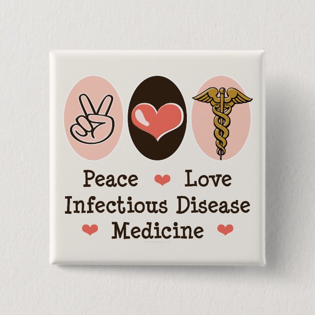 FriedensLiebe-ansteckende Krankheits-Medizin-Knopf Button (Vorderseite)