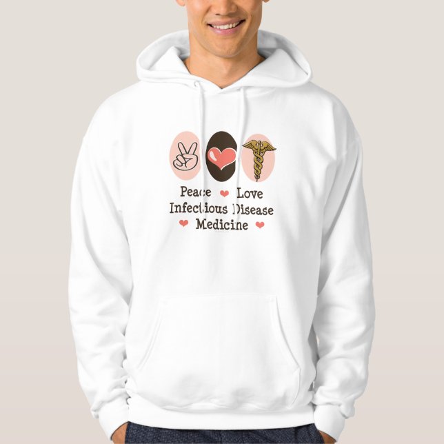 FriedensLiebe-ansteckende Krankheits-mit Kapuze Hoodie (Vorderseite)