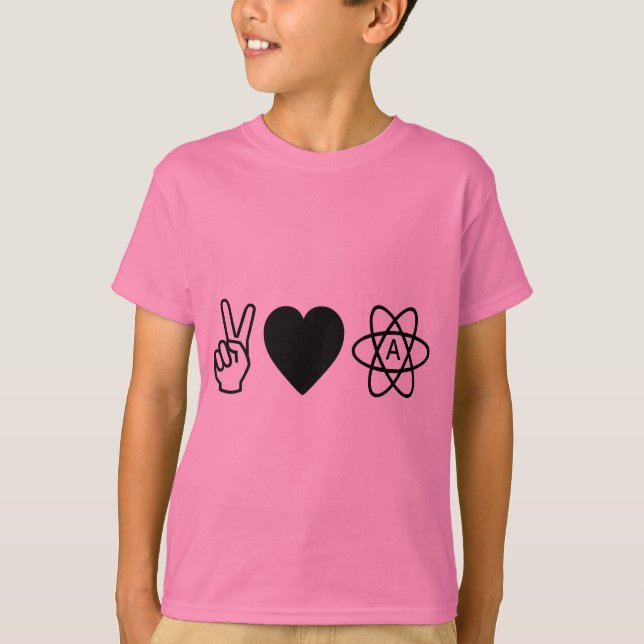 FriedensLiebe-Atheismus T-Shirt (Vorderseite)
